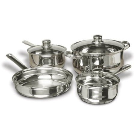 7 - Piece Stainless Steel Cookware Set with Tempered Glass Lids - Knack'd Up