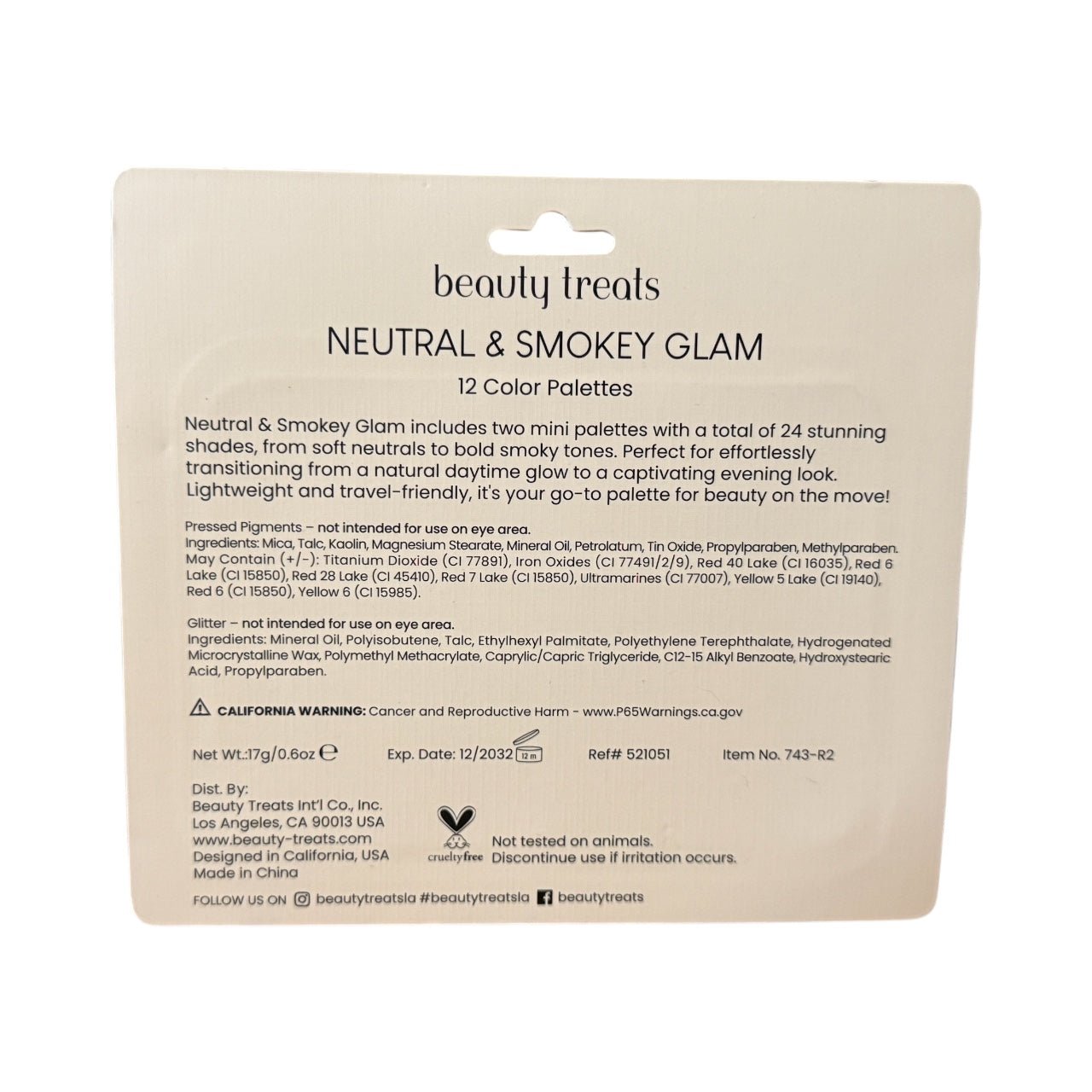 Beauty Treats Neutral & Smokey Glam Eyeshadow Palette β 12 Highly Pigmented Shades for Day & Night Makeup Looks - Knack'd Up