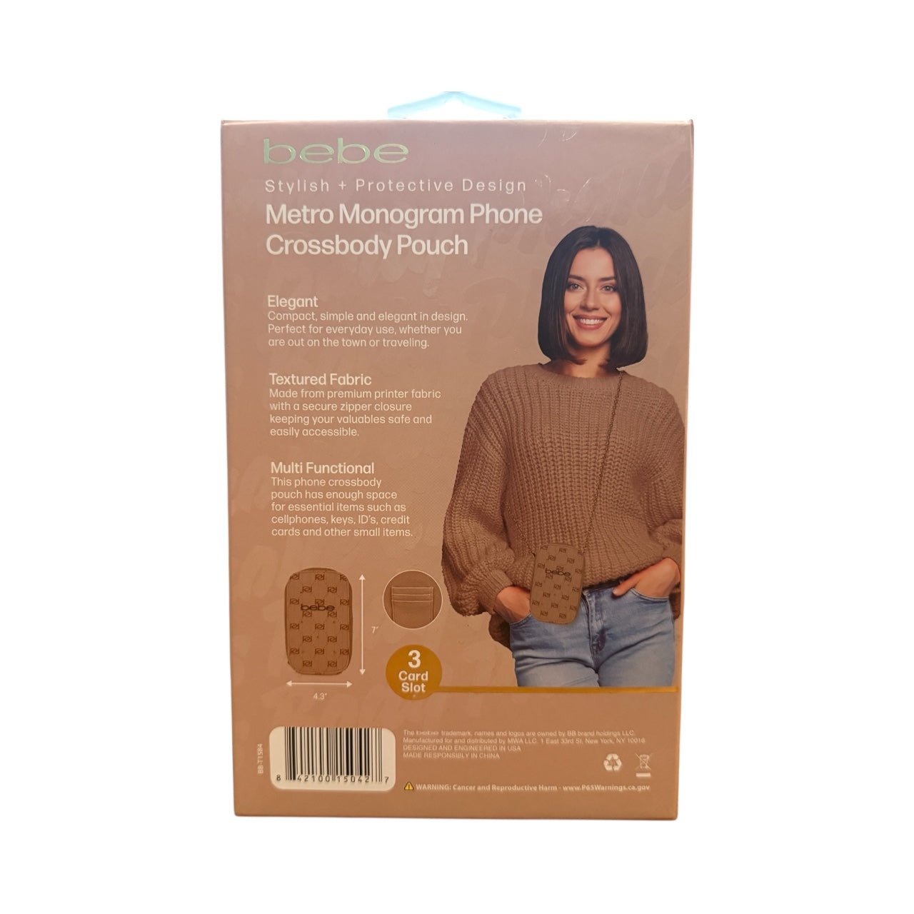 Bebe Metro Monogram Phone Crossbody Pouch – Stylish & Protective Designer Mini Bag for Everyday Essentials - Knack'd Up