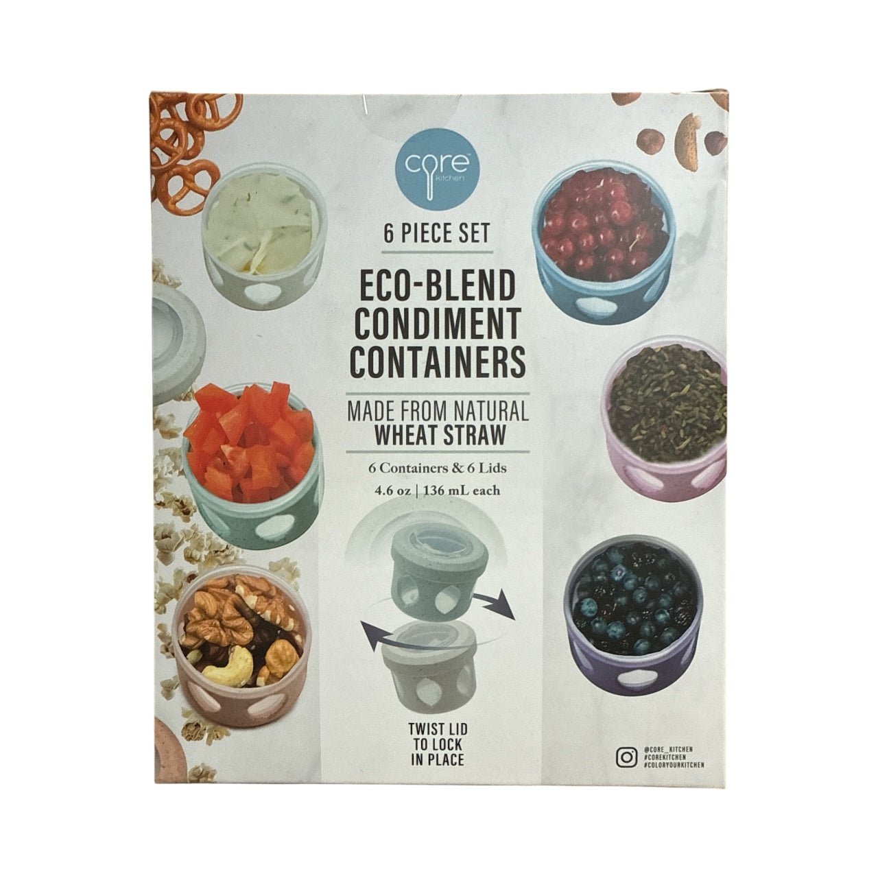 Eco - Blend 6 - Piece Food Storage Container Set – Airtight BPA - Free Meal Prep Containers for Fresh Storage - Knack'd Up