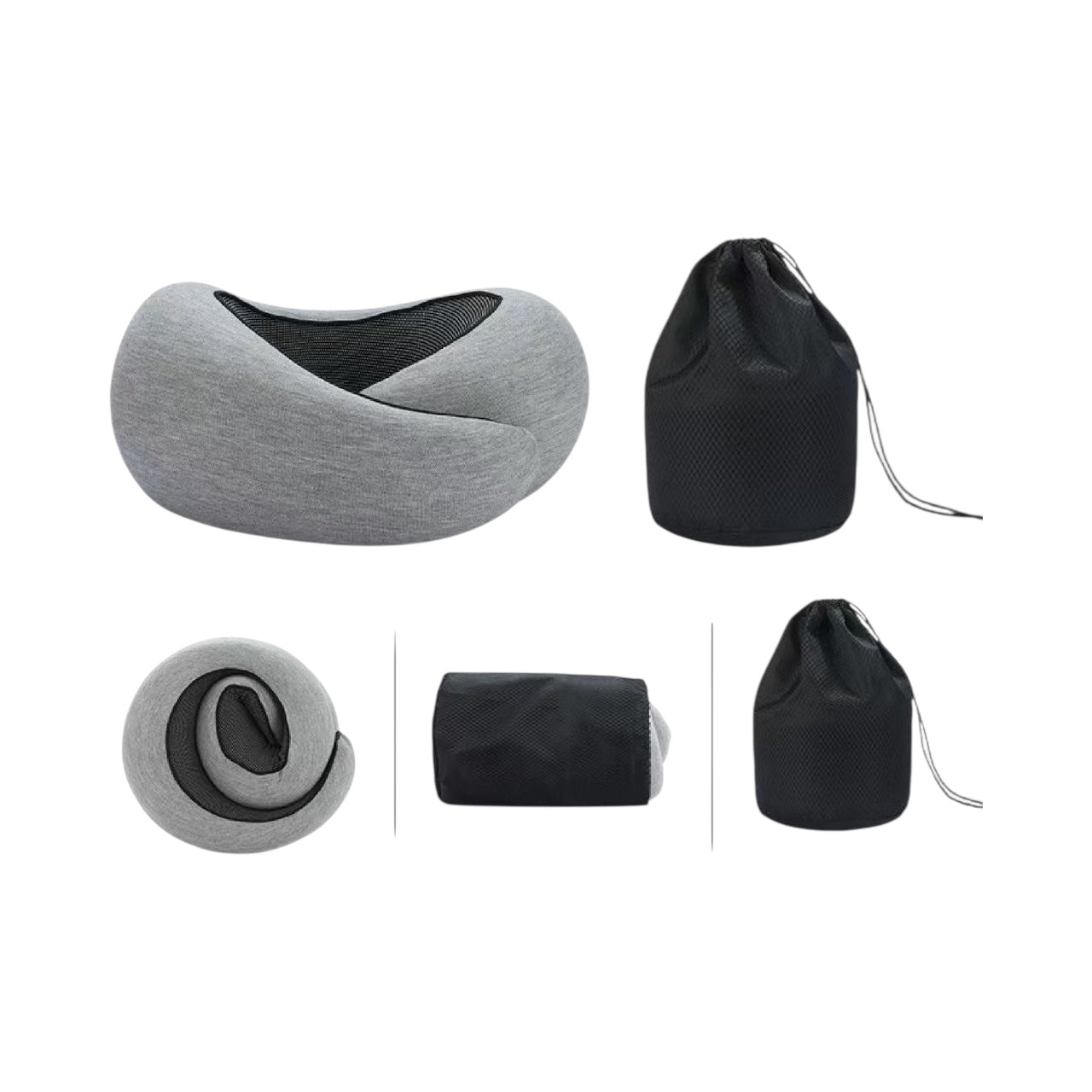 Ergonomic Memory Foam Travel Pillow – U - Shaped Neck Support Cushion for Airplane, Car & Office - Knack'd Up