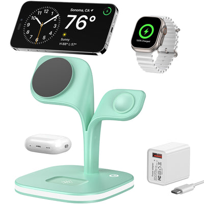 Foldable 5 - in - 1 Wireless Charging Hub – Fast Charger for iPhone 12/13/14, AirPods & Apple Watch - Knack'd Up