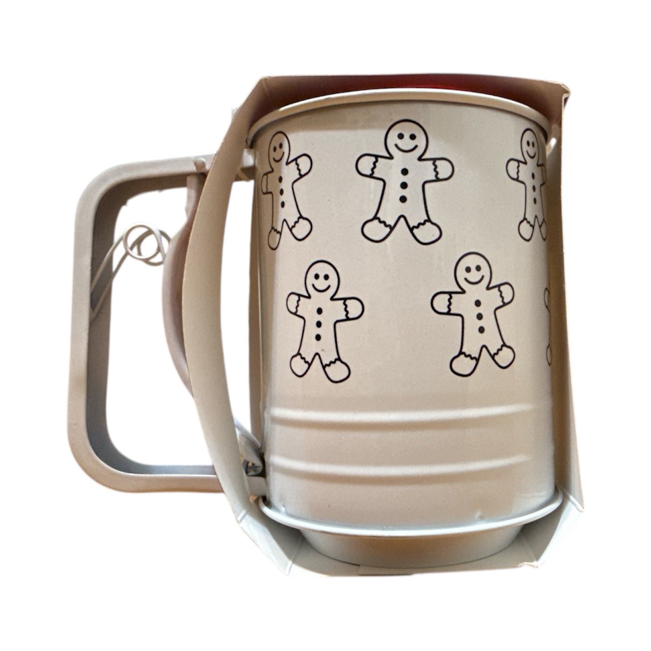 Holiday Flour Sifter & Measuring Cup Set – Christmas Baking Essentials with Whisk | Gingerbread & Festive Print Kitchen Gift Set - Knack'd Up