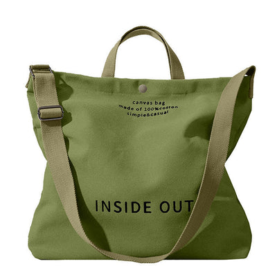 Inside Out Canvas Tote – 100% Cotton Reversible Everyday Bag for Work, Groceries & Travel - Knack'd Up