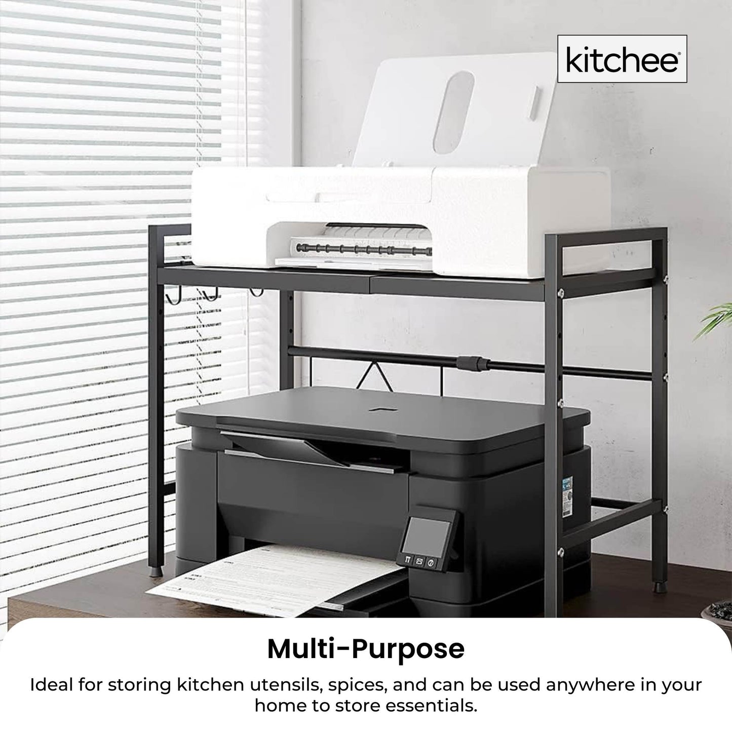 Kitchee Microwave Single Shelf - Expanding Storage Rack Kitchen Organiser Stand - Knack'd Up