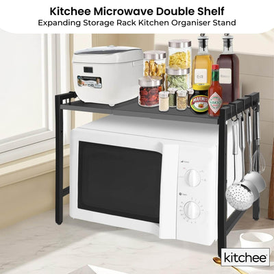 Kitchee Microwave Single Shelf - Expanding Storage Rack Kitchen Organiser Stand - Knack'd Up