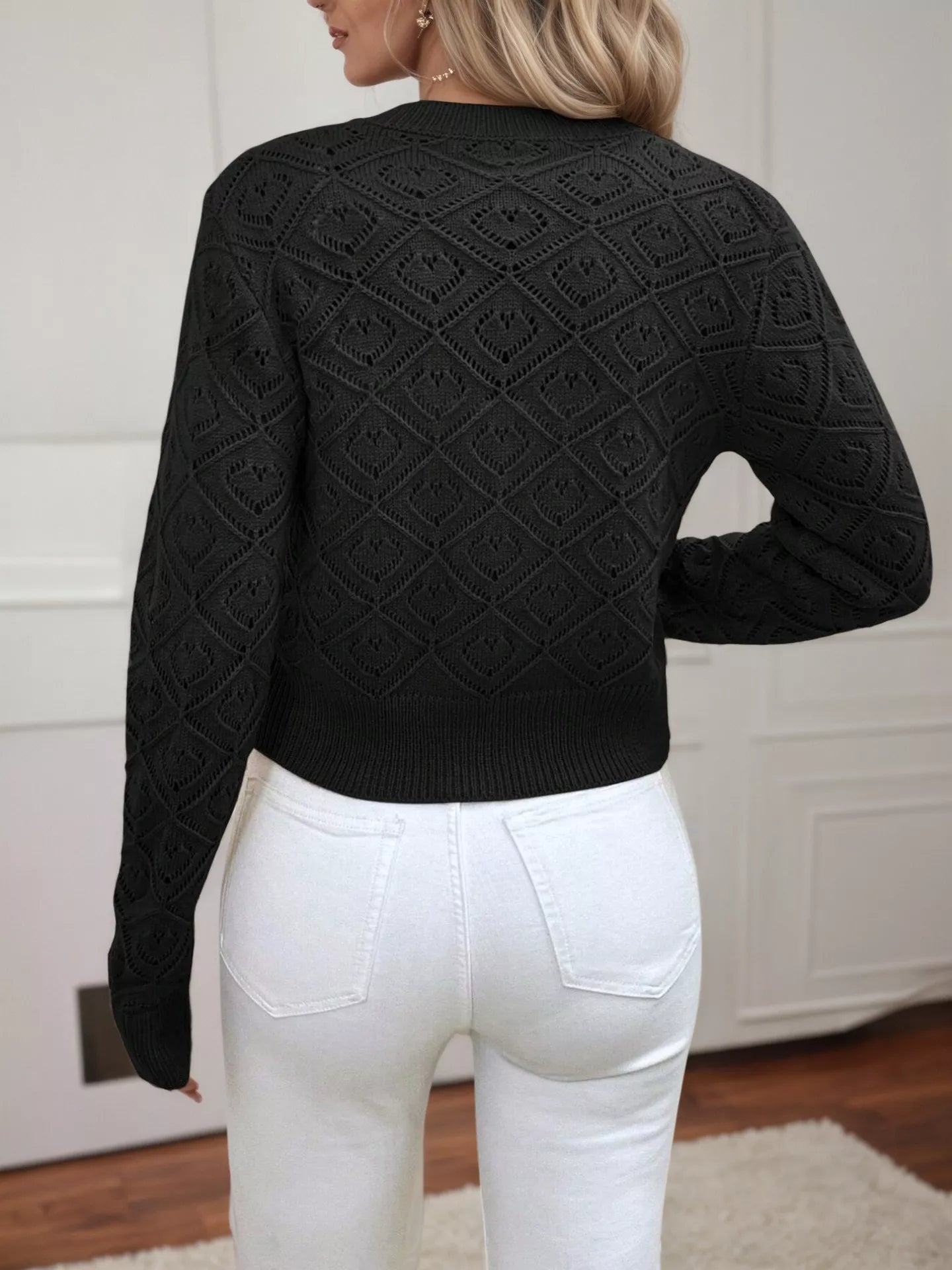 Long Sleeve Button - Up Cropped Cardigan - Knack'd Up