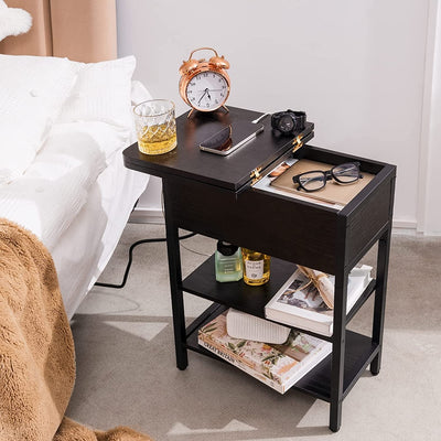 Slim Charging End Table With USB Ports And Outlets - Knack'd Up
