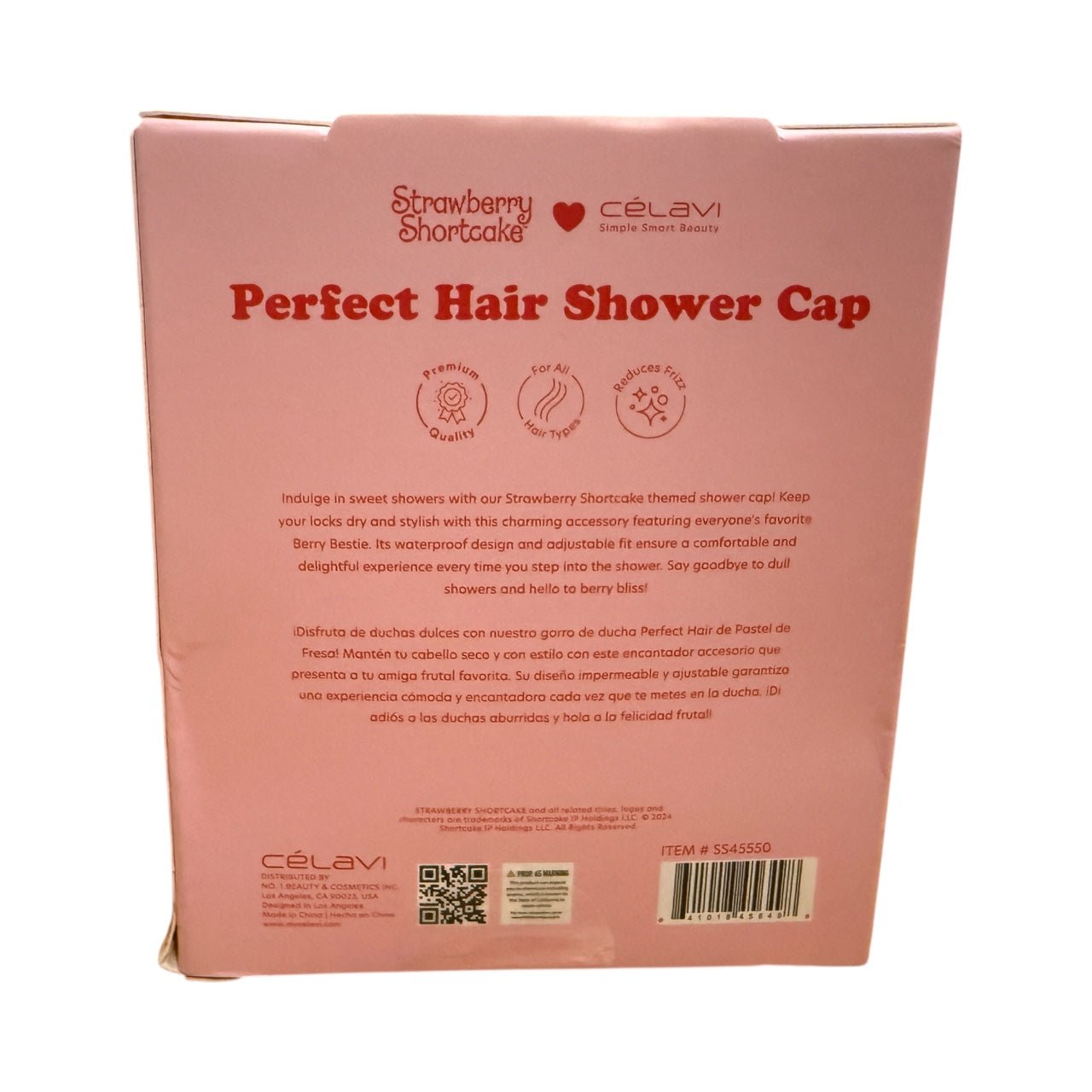 Strawberry Shortcake Perfect Hair Shower Cap – Cute Waterproof Cap for All Hair Types | Anti - Frizz & Reusable Bath Cap - Knack'd Up