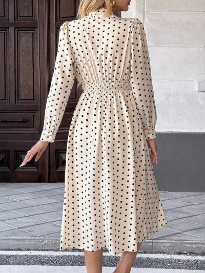 Tie Front Polka Dot Dress - Knack'd Up