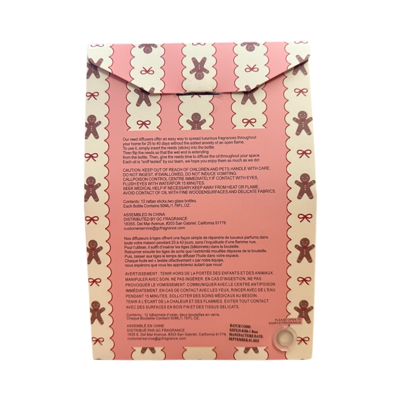 Vanilla Gingerbread Reed Diffuser Set – Holiday Home Fragrance Gift Set | Long - Lasting Scented Diffusers for Cozy Christmas Ambience - Knack'd Up