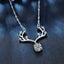 1 Carat Moissanite 925 Sterling Silver Deer Antler Pendant Necklace - Knack'd Up