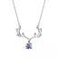 1 Carat Moissanite 925 Sterling Silver Deer Antler Pendant Necklace - Knack'd Up