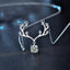 1 Carat Moissanite 925 Sterling Silver Deer Antler Pendant Necklace - Knack'd Up