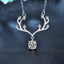 1 Carat Moissanite 925 Sterling Silver Deer Antler Pendant Necklace - Knack'd Up