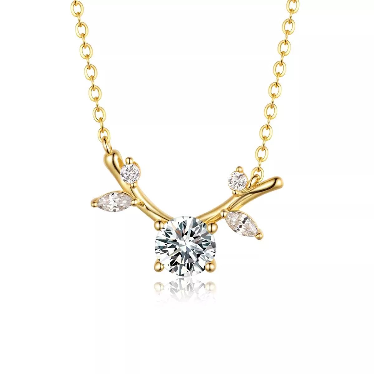 18K Gold - Plated 925 Sterling Silver Moissanite Necklace - Knack'd Up