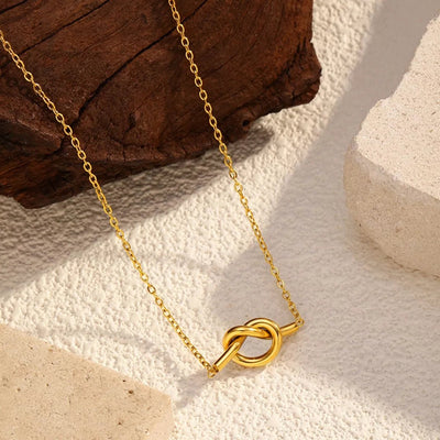 18K Gold - Plated Knot Pendant Necklace - Knack'd Up