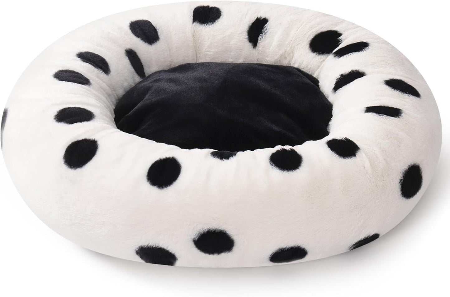 23” Plush Donut Cat Bed – Ultra - Soft, Cozy & Washable Calming Pet Nest for Cats & Small Dogs - Knack'd Up