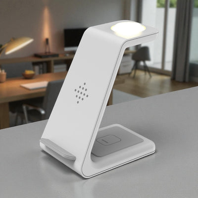 3 - in - 1 Wireless Charging Station – Fast Charger Dock & Stand for Samsung Phone, Watch & Earbuds - Knack'd Up