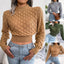 3D Diamond Knit Cropped Sweater – Trendy Long - Sleeve Top for Autumn & Winter - Knack'd Up