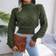 3D Diamond Knit Cropped Sweater – Trendy Long - Sleeve Top for Autumn & Winter - Knack'd Up