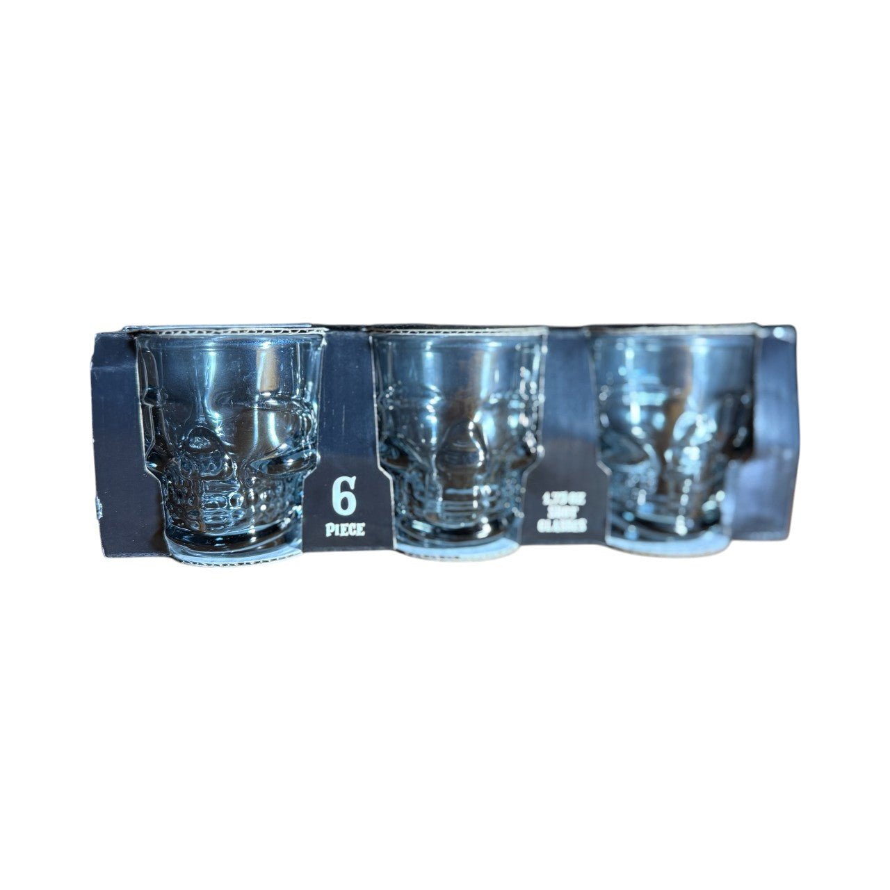 6 - Piece Skull Shot Glass Set – 1.75oz Crystal & Iridescent Barware for Halloween Parties, Bars & Unique Gifts - Knack'd Up