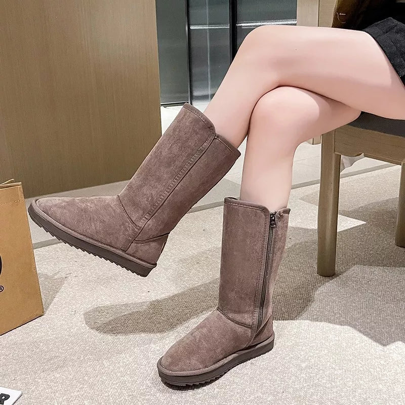 Knee-High Boots with Zipper