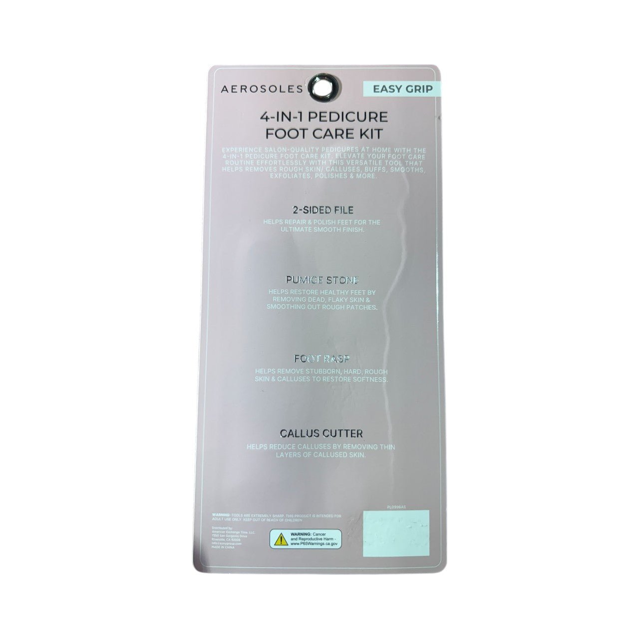 Aerosoles 4 - in - 1 Pedicure Foot Care Kit – Easy Grip Exfoliating Tool Set for Smooth, Beautiful Feet - Knack'd Up