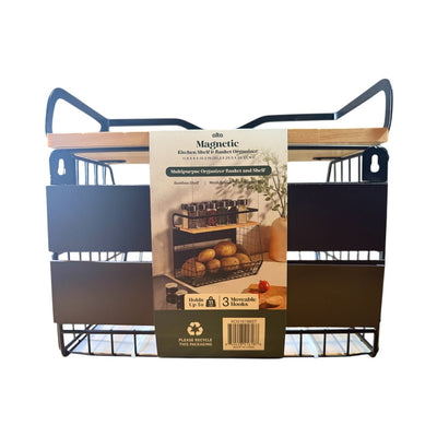 Alta Magnetic Kitchen Shelf Basket Organizer – Space - Saving Spice & Storage Rack for Fridge, Wall & Pantry - Knack'd Up