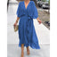 Batwing Sleeve V - Neck Dress – Elegant Summer Irregular Long Dress for Women - Knack'd Up