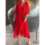 Batwing Sleeve V - Neck Dress – Elegant Summer Irregular Long Dress for Women - Knack'd Up