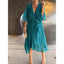 Batwing Sleeve V - Neck Dress – Elegant Summer Irregular Long Dress for Women - Knack'd Up