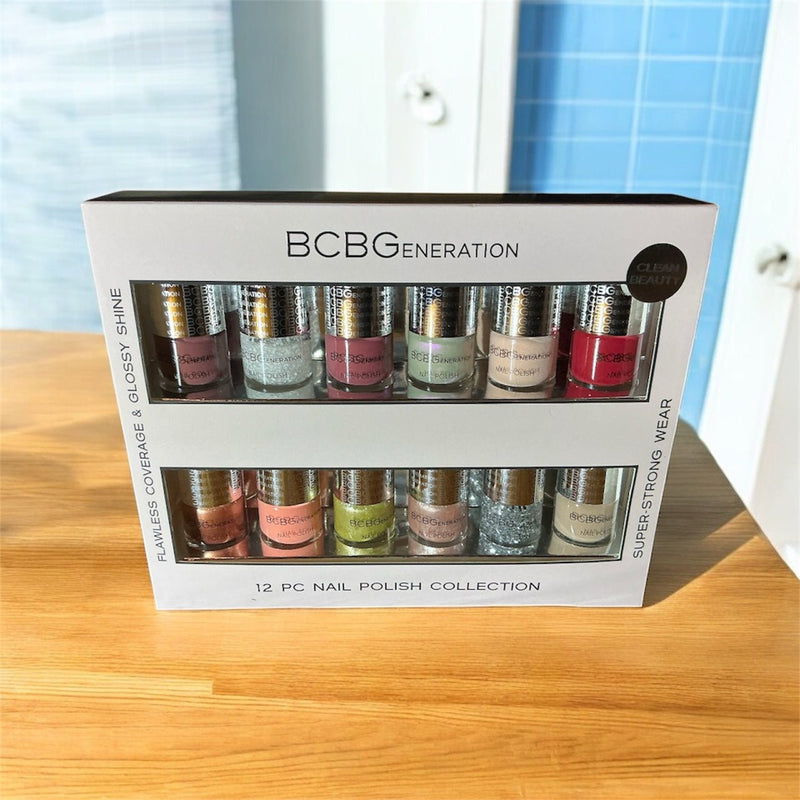 BCBG Generation 12-Piece Nail Polish Collection – Flawless Coverage, Glossy Shine & Super-Strong Wear