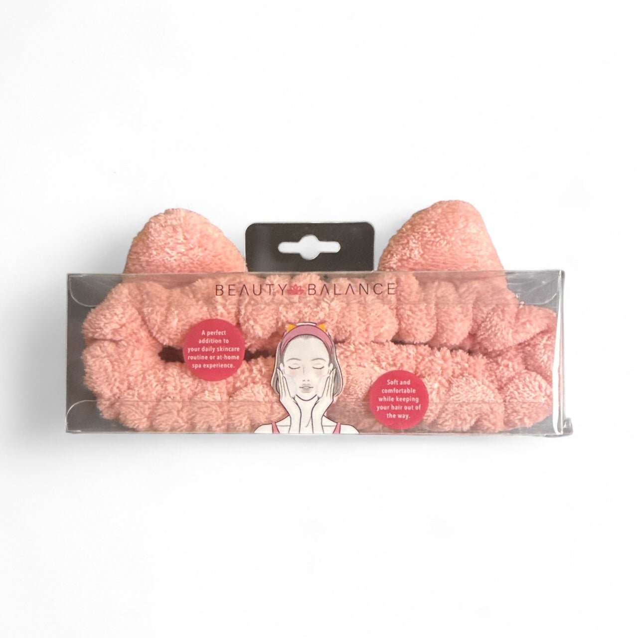 Beauty Balance Pink Cat Spa Headband – Soft Plush Skincare & Makeup Hair Wrap for Women, Girls & Teens - Knack'd Up