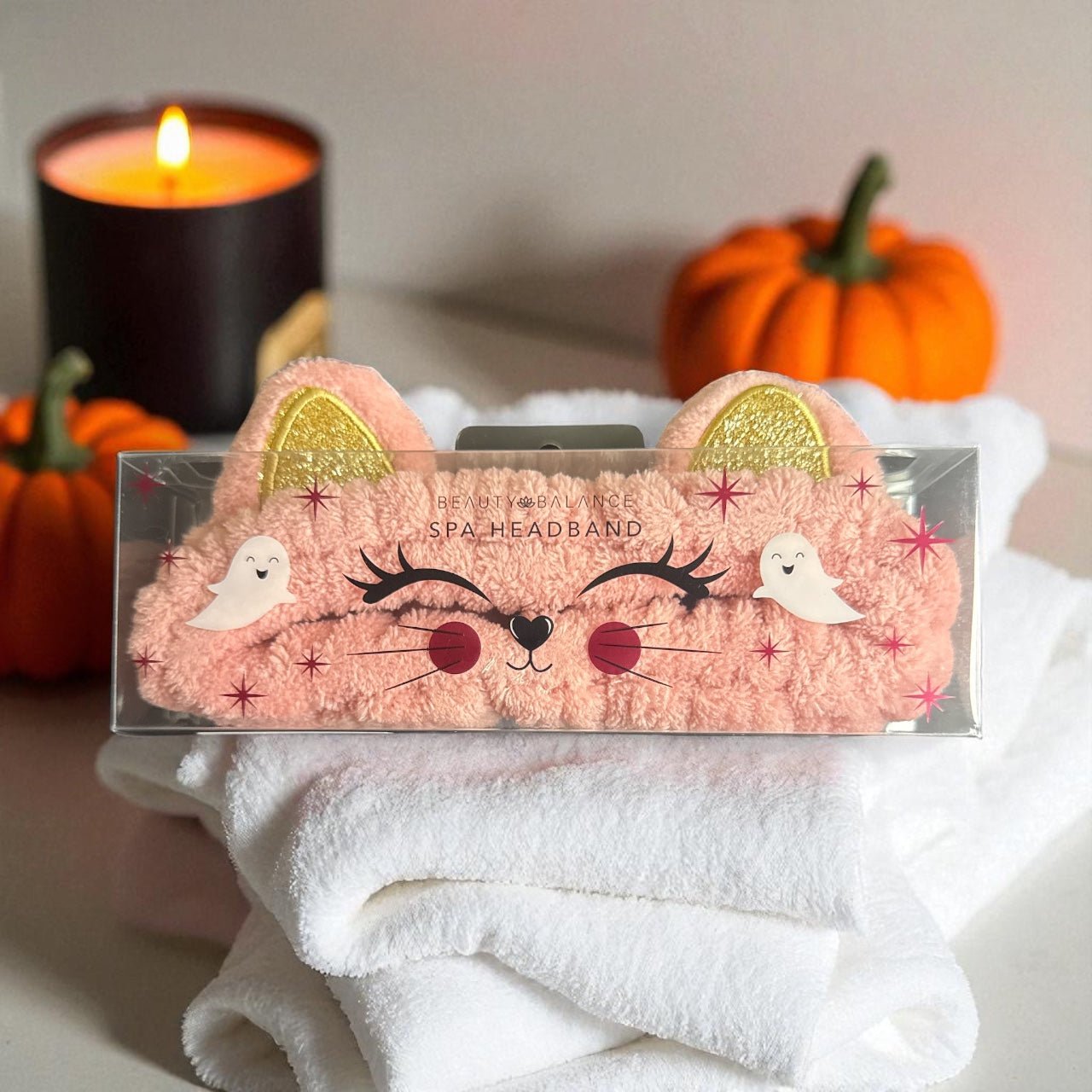 Beauty Balance Pink Cat Spa Headband – Soft Plush Skincare & Makeup Hair Wrap for Women, Girls & Teens - Knack'd Up