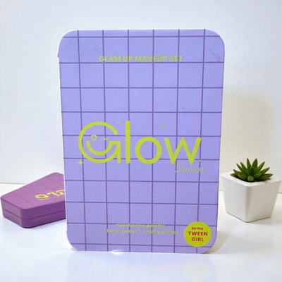 Beauty In A Box Makeup Gift Set – Glow Collection with Lip Gloss, Eyeshadow Palette & Nail Polish Trio in Reusable Tin Case - Knack'd Up