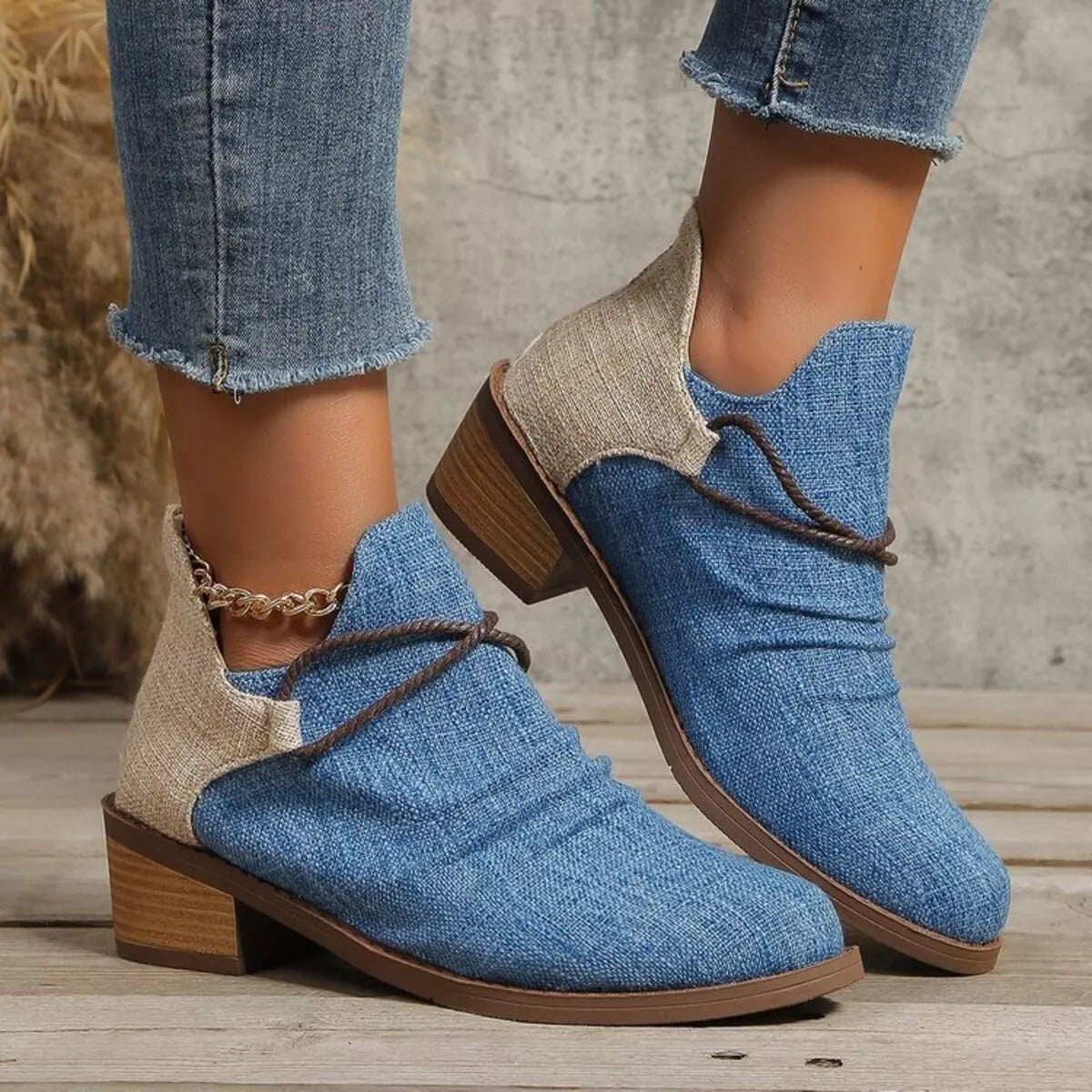 Block Heel Ankle Boots - Knack'd Up
