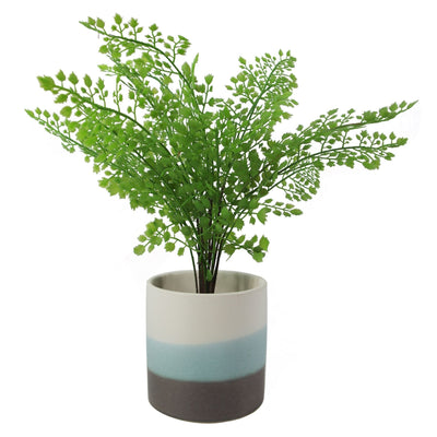 Blue Sand Stripe Ceramic Planter Plant Pot Botanik - Knack'd Up