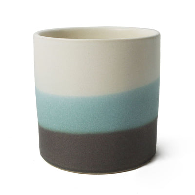 Blue Sand Stripe Ceramic Planter Plant Pot Botanik - Knack'd Up
