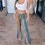 Boho Print Flare Pants – High - Waist Stretchy Retro Vibe Bell Bottoms - Knack'd Up