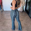 Boho Print Flare Pants – High - Waist Stretchy Retro Vibe Bell Bottoms - Knack'd Up