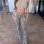Boho Print Flare Pants – High - Waist Stretchy Retro Vibe Bell Bottoms - Knack'd Up