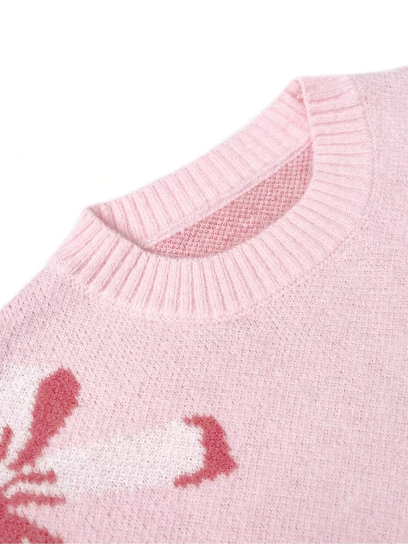 Bow Round Neck Dropped Shoulder Sweater - Knack'd Up