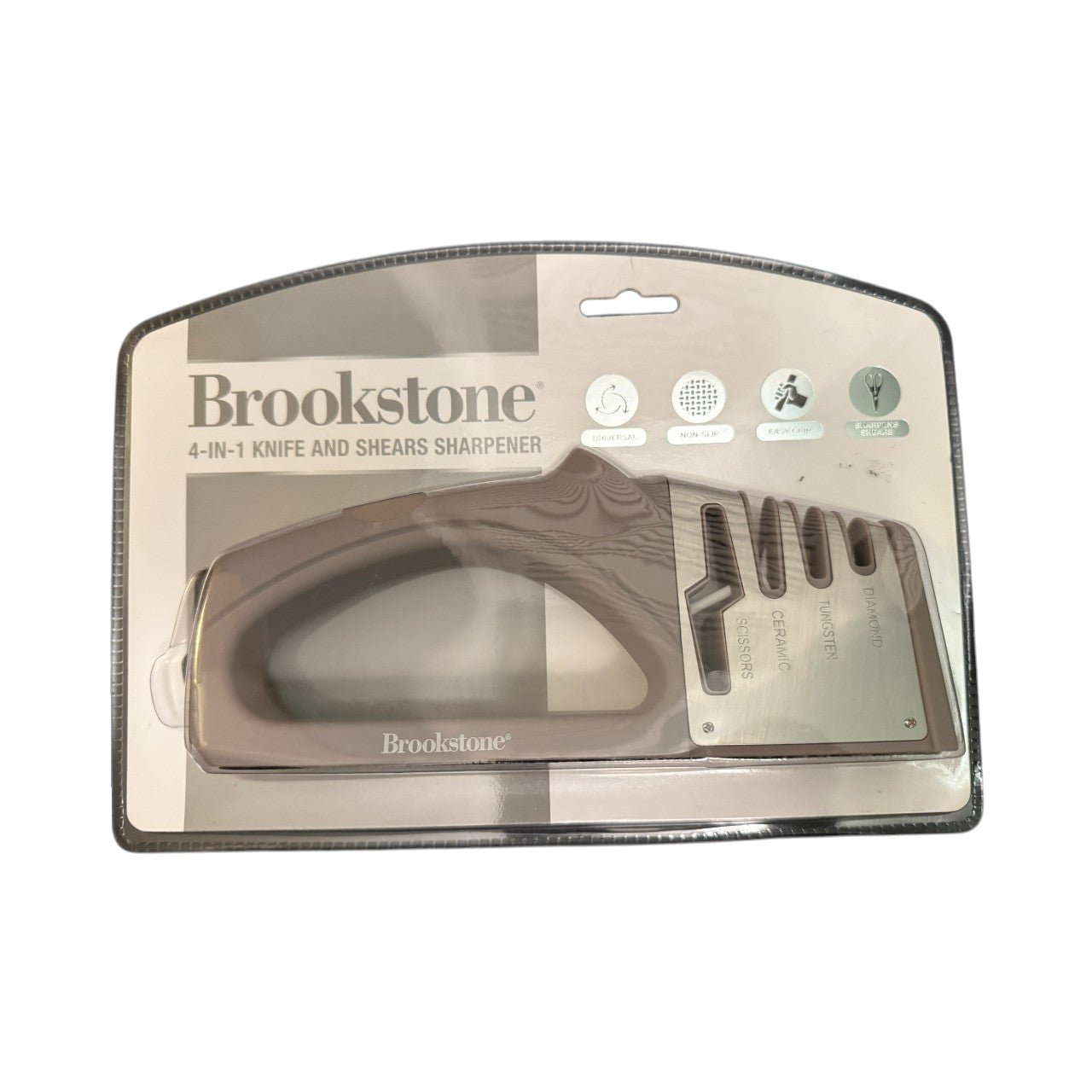 Brookstone 4 - in - 1 Knife & Shears Sharpener – Multi - Stage Diamond & Tungsten Blade Tool - Knack'd Up