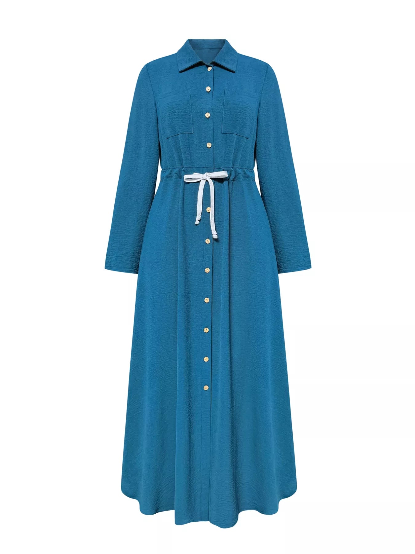 Button - Down Long Sleeve Dress - Knack'd Up