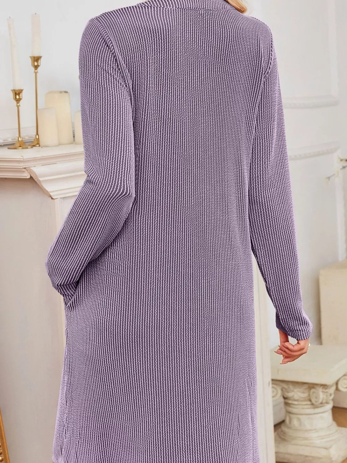 Casual Ribbed Knit Long Sleeve Dress - Knack'd Up