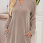 Casual Ribbed Knit Long Sleeve Dress - Knack'd Up
