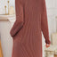 Casual Ribbed Knit Long Sleeve Dress - Knack'd Up
