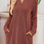 Casual Ribbed Knit Long Sleeve Dress - Knack'd Up