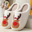 Christmas Elk Cozy Slippers – Warm Plush Holiday House Shoes for Women & Men - Knack'd Up